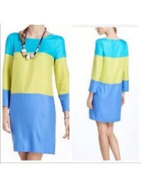 Maeve Anthropologie bright color-block sheath sundress size 8